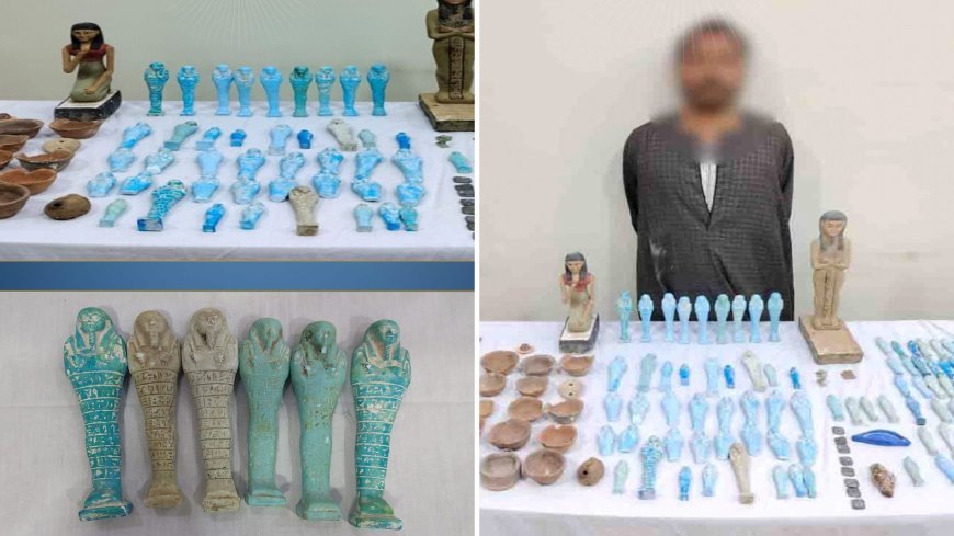 ضبط 509 قطعة أثرية بحوزة عامل في أسيوط قبل الاتجار بها.. والتحريات تكشف أعمال تنقيب غير مشروع